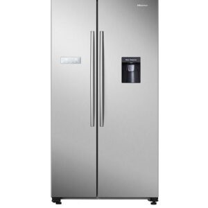 Hisense RS741N4WCE 90cm Wide, Side by Side, American-Style Fridge Freezer with non-plumbed Water Dispenser - Stainless Steel